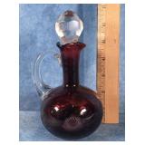 BOHEMIAN RUBY CUT TO CLEAR CRUET