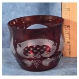 EGERMANN RUBY & CLEAR ANTIQUE TEA CUP
