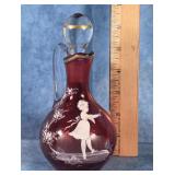 MARY GREGORY CRANBERRY GLASS CRUET