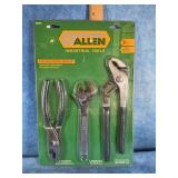 ALLEN PLIERS AND ADJUSTABLE WRENCH SET NEW