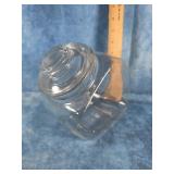 SLANTED CLEAR GLASS PENNY CANDY JAR