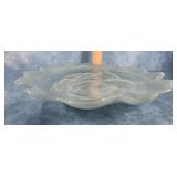 12.5" BLUE SWIRL GLASS PLATTER
