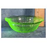 URANIUM GLASS 5" BOWL - JEANETTE GLASS CO.