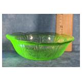 URANIUM GLASS 5" BOWL - JEANETTE GLASS CO.