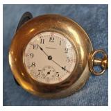 ANTIQ. WALTHAM OPEN FACED GOLD FILLED POCKET WATCH
