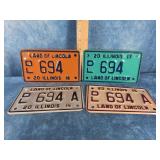 4 ILLINOIS MOTORCYCLE DEALER LICENSE PLATE