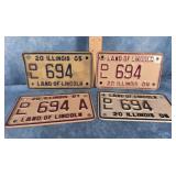 4 ILLINOIS MOTORCYCLE DEALER LICENSE PLATE