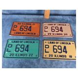 4 ILLINOIS MOTORCYCLE DEALER LICENSE PLATE