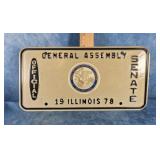 1978 ILLINOIS GENERAL ASSEMBLY SENATE LICENSE PLAT