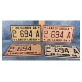 4 ILLINOIS MOTORCYCLE DEALER LICENSE PLATE