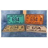 4 ILLINOIS MOTORCYCLE DEALER LICENSE PLATE