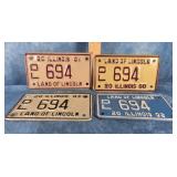 4 ILLINOIS MOTORCYCLE DEALER LICENSE PLATE