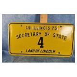 1975 ILLINOIS SECRETARY OF STATE LICENSE PLATE