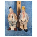 TWO VINTAGE ARTMARK CLOWN FIGURINES 7"