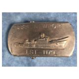 VTG. U.S. NAVY USS NEWPORT LST 1179 BELT BUCKLE