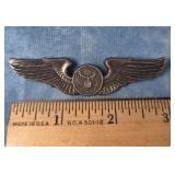 STERLING SILVER WWII USAAF AIR CREW MEMBER BADGE