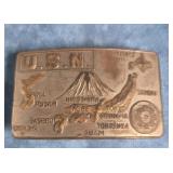 U.S. NAVY PACIFIC THEATER SOUVENIR BELT BUCKLE