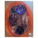 BLUE GLASS BOX LOT