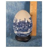 FOUR VINTAGE BLUE & WHITE CERAMIC EGGS