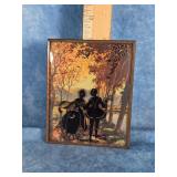 5" x 4" VTG.REVERSE PAINTED GLASS SILHOUETTE