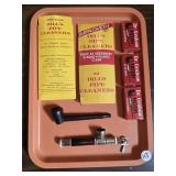 TOBACCO PIPES, FILTERS AND PIPE CLEANERS BOX LOT