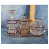 VINTAGE CUT-CRYSTAL DRESSING TABLE SET