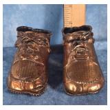 PAIR OF BRONZE BABY SHOES