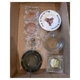 VINTAGE GLASS ADVERTISING ASHTRAYS
