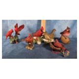 CARDINAL BIRD FIGURINES BOX LOT