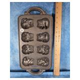 1984 CAST IRON JOHN WRIGHT "TEDDYPAN" BAKING MOLD