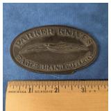 PARKER KNIVES EAGLE BRAND CUTLERY BELT BUCKLE