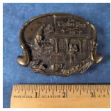 "THE TINDER BOX" METAL BELT BUCKLE 1984