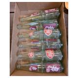 SIX VINTAGE GLASS DR. PEPPER SODA BOTTLES