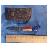 MHS CUTLERY DAMASCUS STEEL FOLDING POCKET KNIFE