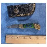 MHS CUTLERY DAMASCUS STEEL FOLDING POCKET KNIFE