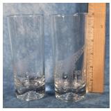 PAIR OF PEORIA ZOO GIRAFFE HIGHBALL GLASSES