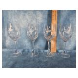 SET OF 4 J.G DURAND CRYSTAL STEMMED WINE GLASSES