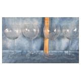 SET OF 4 ANIMAL KINGDOM ETCHED WATER GOBLETS