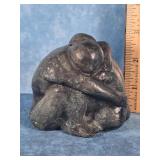 HARD CARVED ABSTRACT STONE SCULPTURE 3"