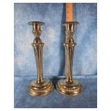 PAIR OF VTG. POLISHED BRASS CANDLESTICK HOLDERS