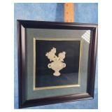 MINIATURE WHITE JADE VASE WITH FLOWERS IN FRAME
