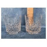 2 WATERFORD CRYSTAL DOUBLE OLD FASHIONED GLASSES