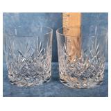 2 WATERFORD CRYSTAL DOUBLE OLD FASHIONED GLASSES