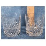 2 WATERFORD CRYSTAL DOUBLE OLD FASHIONED GLASSES