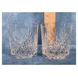 2 WATERFORD CRYSTAL DOUBLE OLD FASHIONED GLASSES