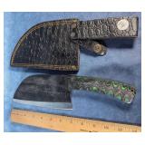 HAND-FORGED DAMASCUS STEEL SERBIAN CLEAVER