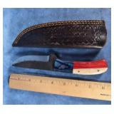 HAND-FORGED DAMASCUS STEEL FIXED-BLADE KNIFE