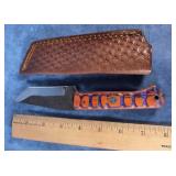 HAND-FORGED DAMASCUS STEEL FIXED-BLADE TANTO KNIFE