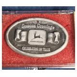 JOHN DEERE SEASONS GREETING PEWTER ORNAMENT
