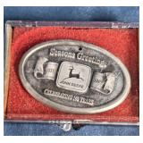 JOHN DEERE SEASONS GREETING PEWTER ORNAMENT